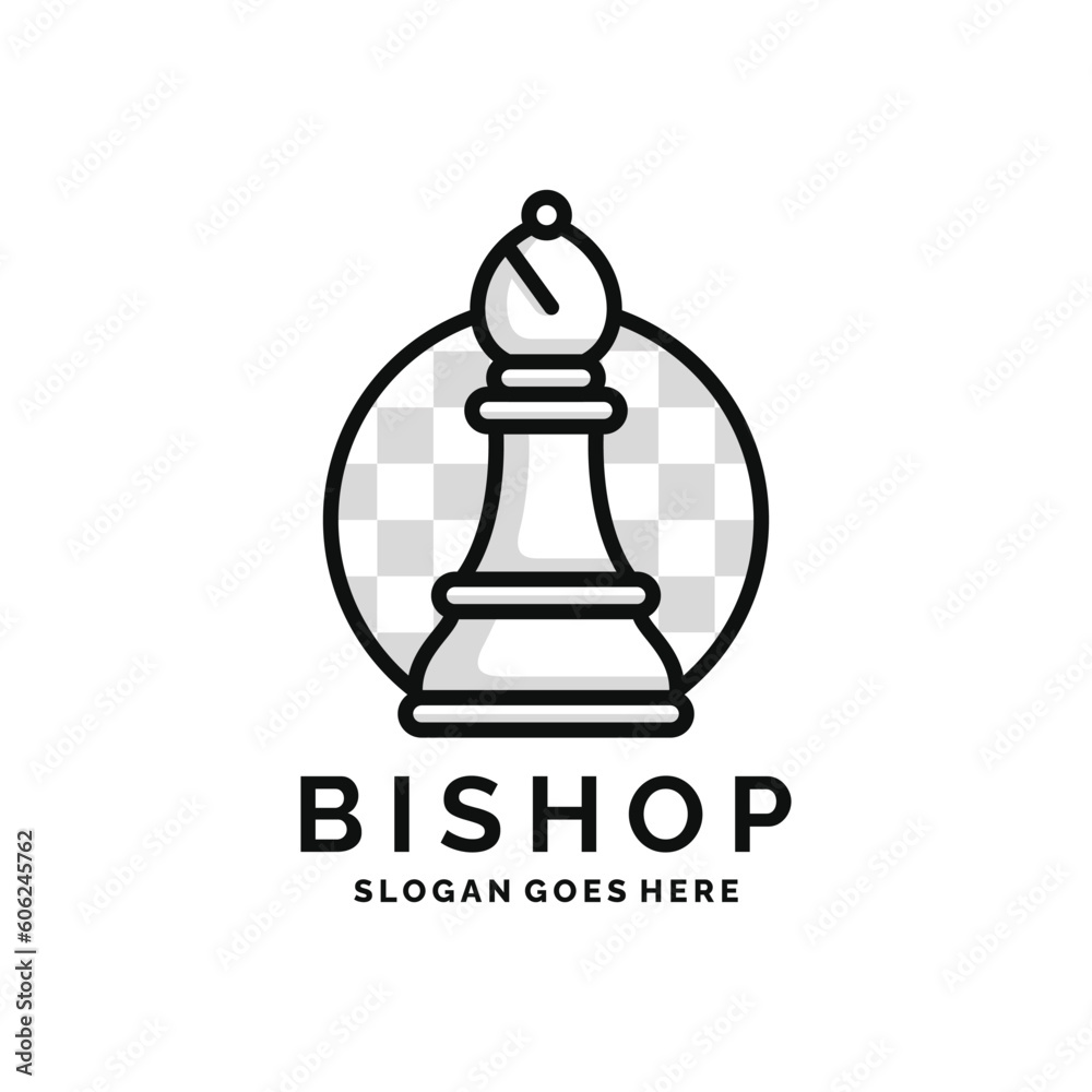Bishop chess logo design vector illustration Bishop chess logo design vector illustration