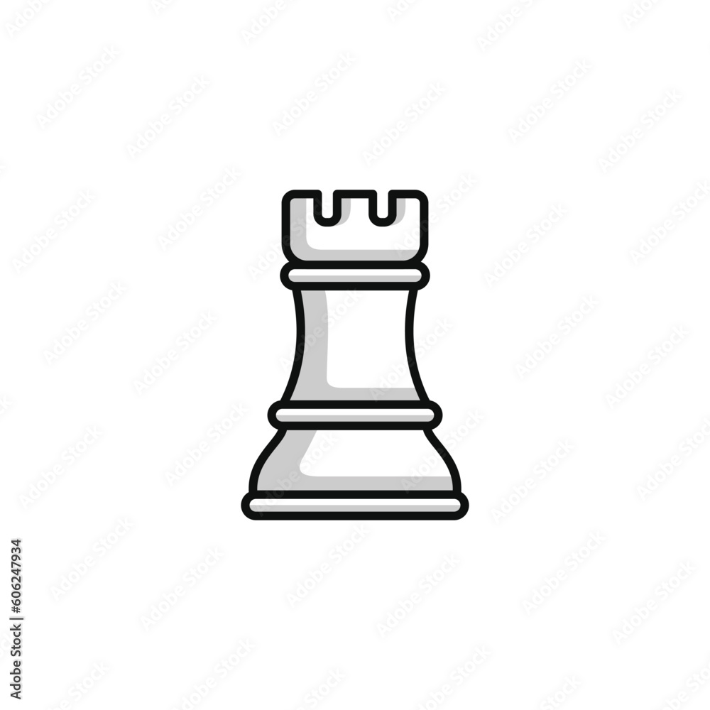Rook chess icon isolated on white background Rook chess icon isolated on white background