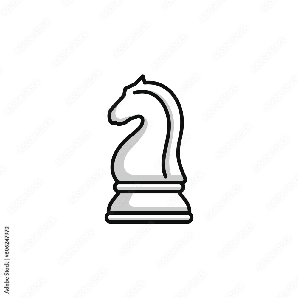 Knight chess icon isolated on white background Knight chess icon isolated on white background