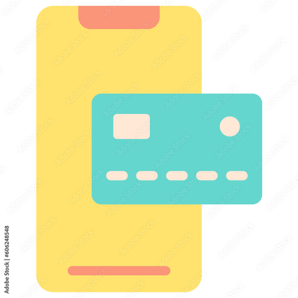 E-commerce Icon Set with Flat Color Style E-commerce Icon Set with Flat Color Style
