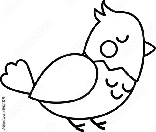 a vector of a bird in black and white coloring