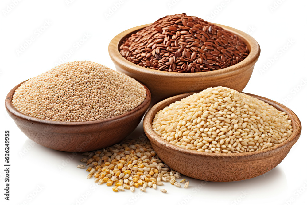 Whole grains white background for your advertisements and designs Whole grains white background for your advertisements and designs