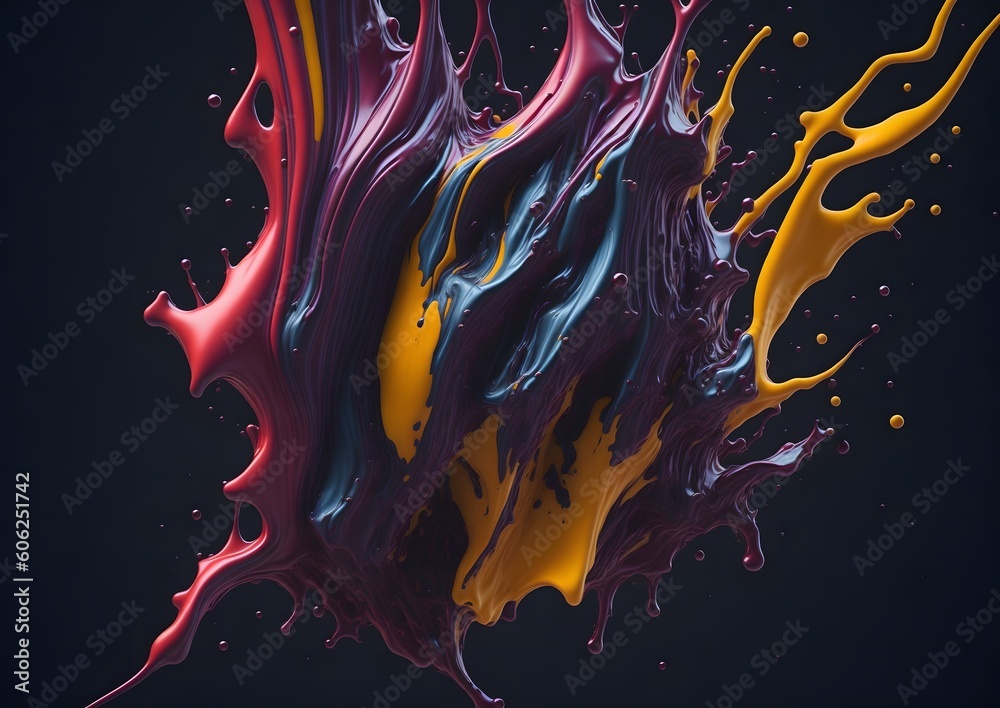 Abstract Vibrant Liquid Oil Paint Background. AI Generated