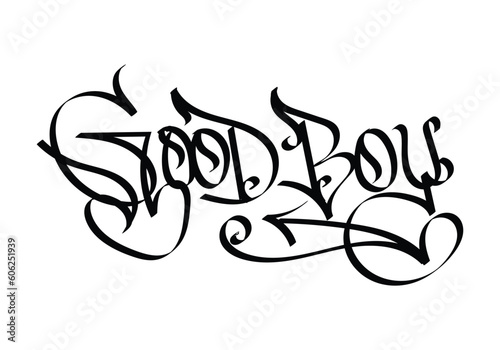 lettering tattoo logo word GOOD BOY