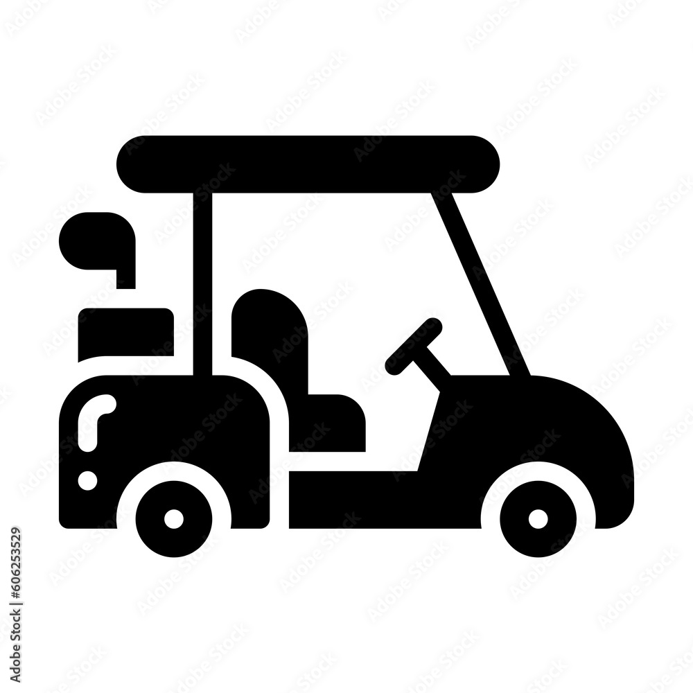 golf cart glyph style icon, vector icon can be used for mobile, ui, web