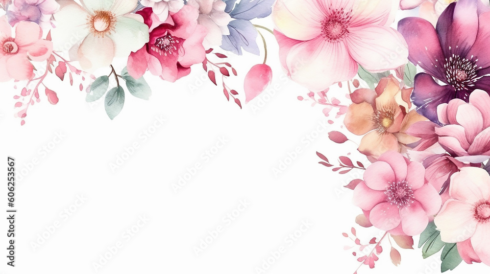 watercolor floral frame multi purpose background.