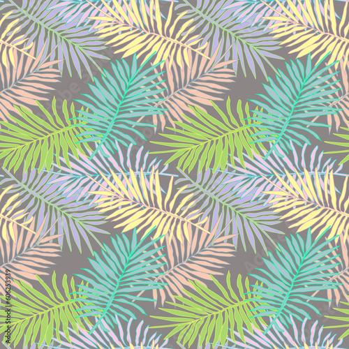 Tropical Leaf Wallpaper, elegant natural leaf pattern design, palm leaf art, hand drawn outline design for fabric, print, cover, banner and invitation, tropical print, vector illustration