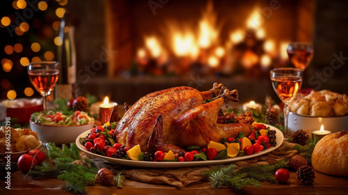roasted turkey christmas dinner 