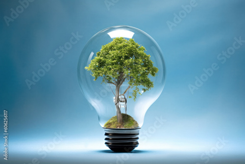 Glühbirne mit Baum, light bulb with tree