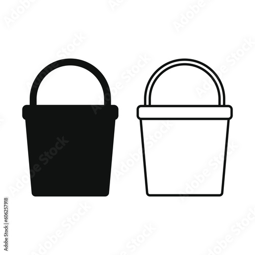 bucket icon on white background
