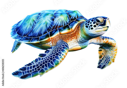 Sea Turtle, Isolated Illustration Clipart, Generative AI