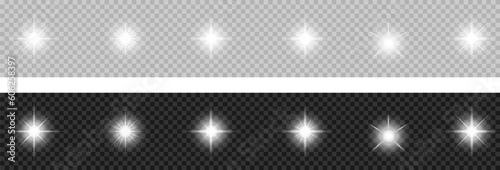 Sparkling star, vector glowing star light effect.Shine glowing stars. Vector illustration