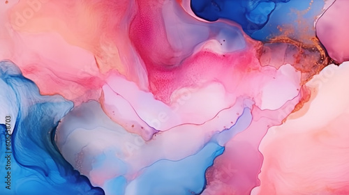 modern trendy banner with pink and blue alcohol ink . 