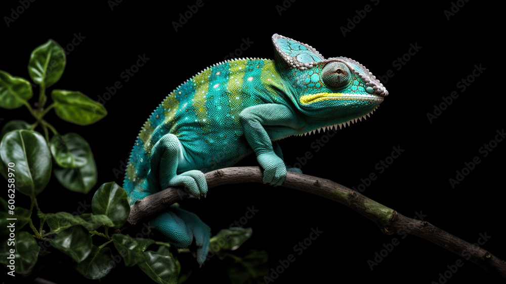 Generative Illustration of a Panther Chameleon Generative Illustration of a Panther Chameleon