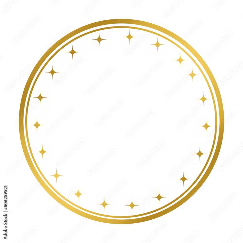 Gold circle frame.
Gold circle frame.