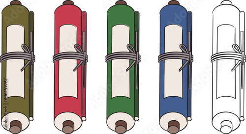 巻いた掛け軸イラストセット