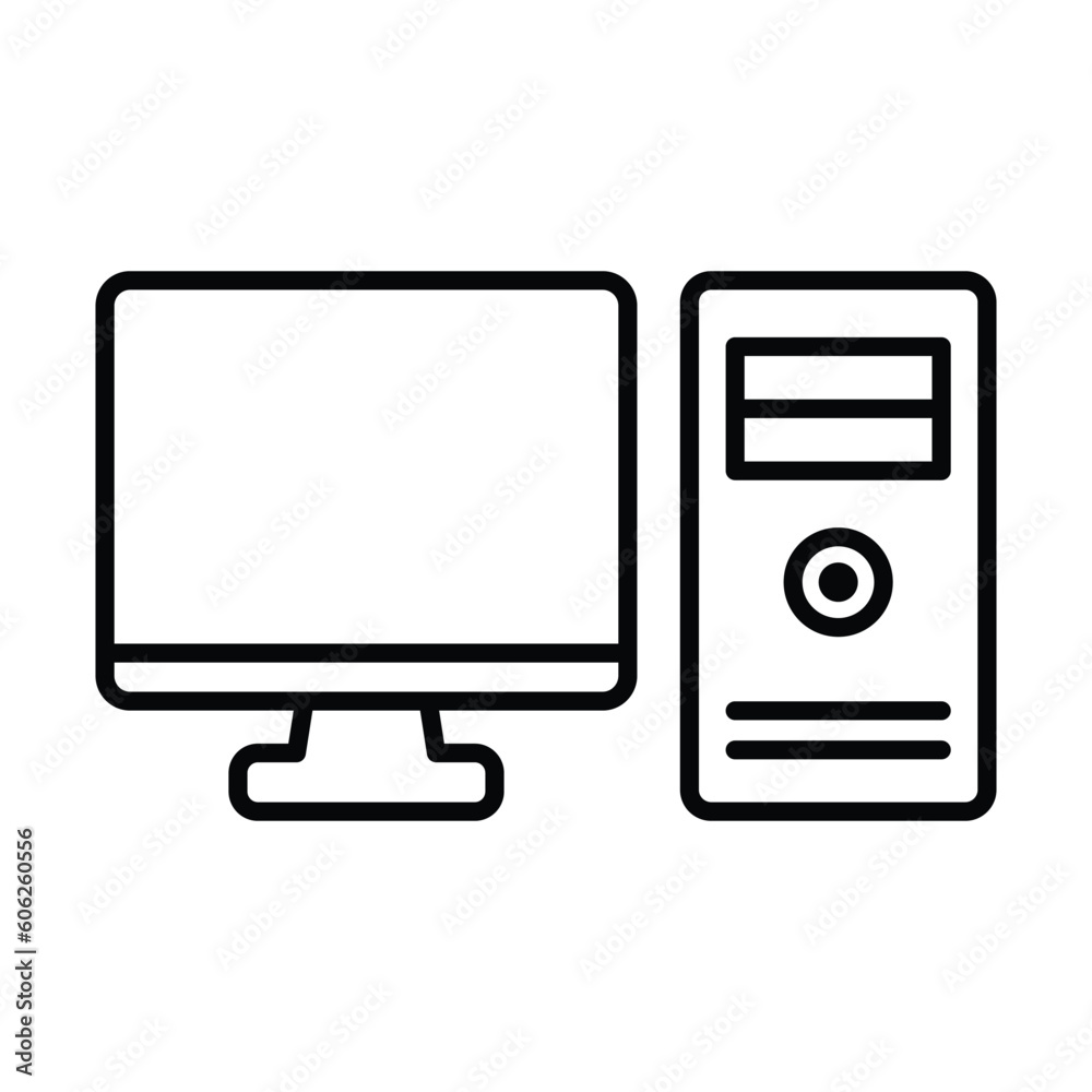 Desktop computer vector icon Desktop computer vector icon