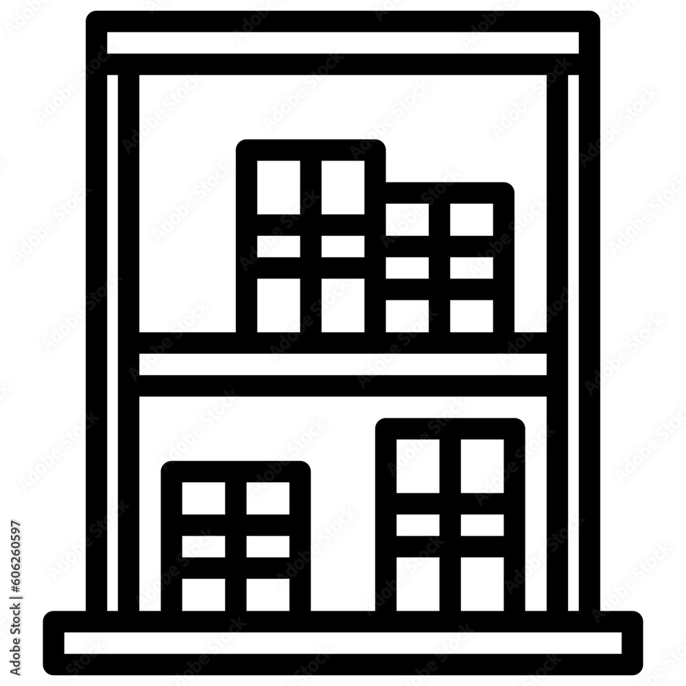 Book shelf outline icon Book shelf outline icon