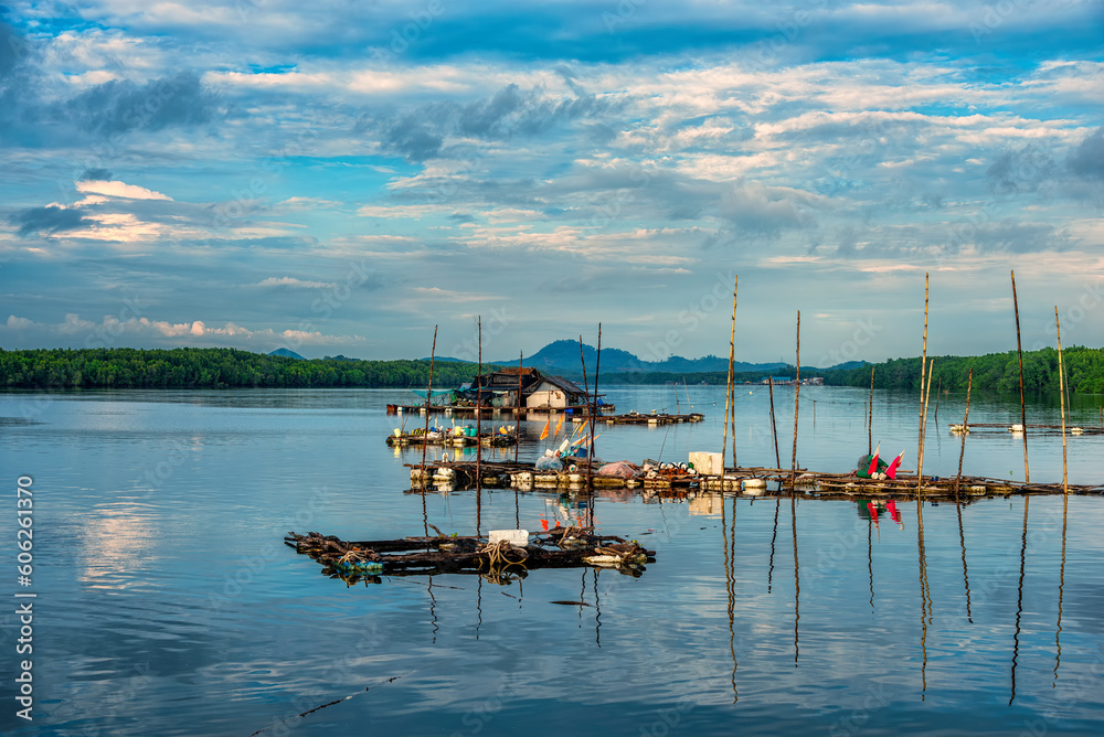 Beautiful landscape at fisherman Sam Chong Tai village, Phang Nga province, Thailand.