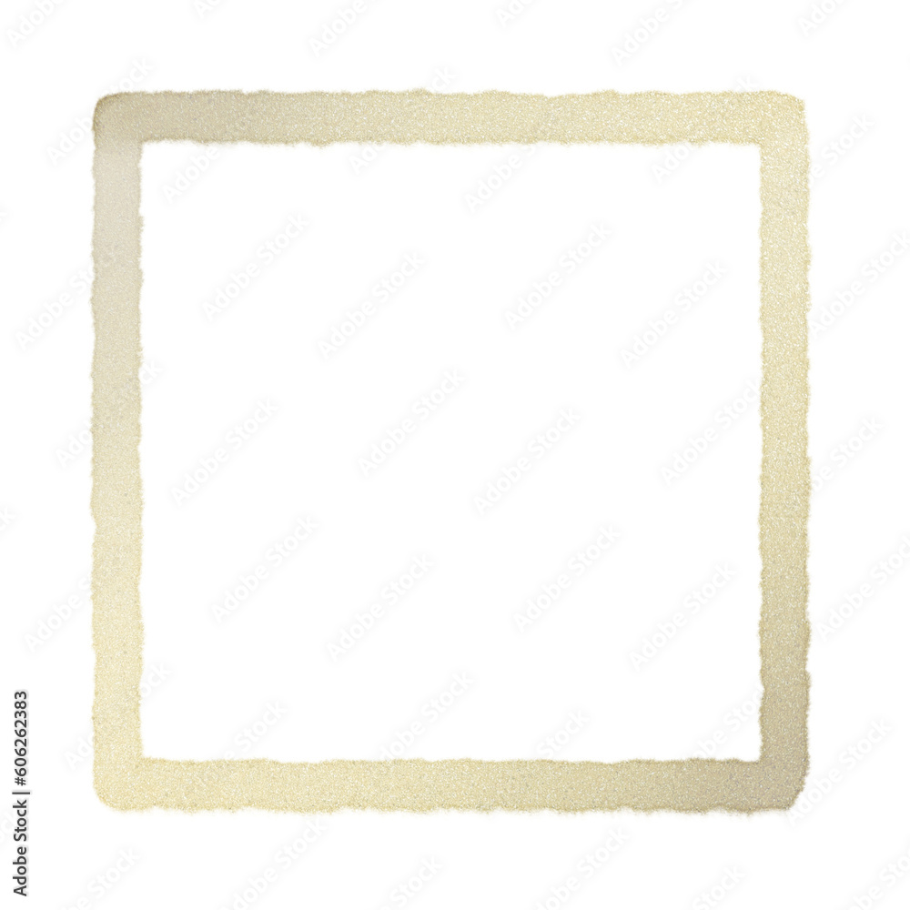 Obraz premium Gold square frame element with line border png.