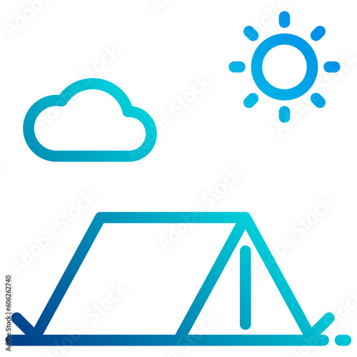Tent gradient line icon