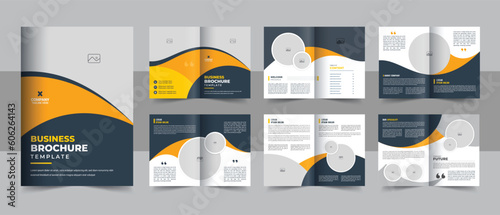 Business brochure template design layout , 12 page corporate brochure editable template layout, minimal business brochure template, Multipurpose template with cover, back and inside pages