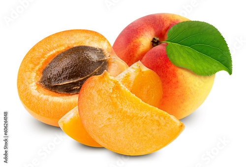 Apricot isolated on white background