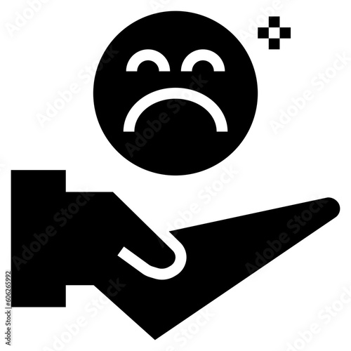 angry glyph style icon