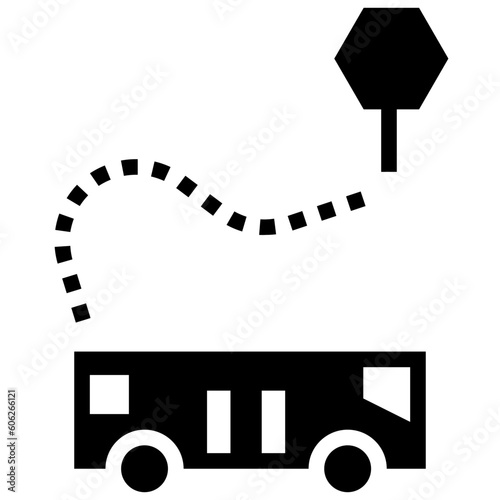 bus glyph style icon