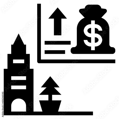 economy glyph style icon