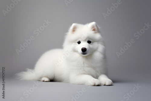 White Samoyed dog portrait studio shot © sam