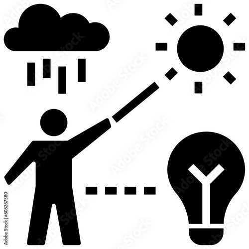meteorologist glyph style icon