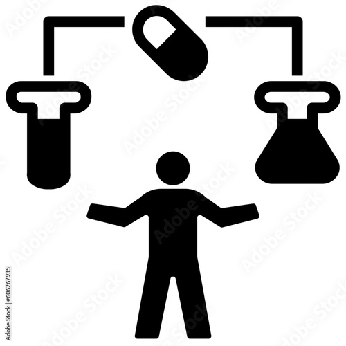 scientist glyph style icon