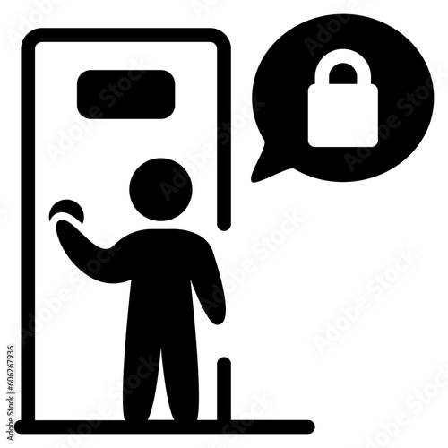 secret room glyph style icon