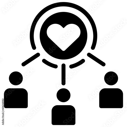 team glyph style icon