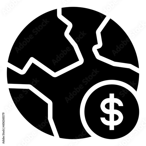 world glyph style icon
