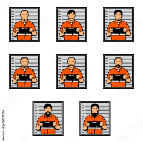 mugshot clip art set