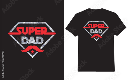 Father's day super dad diamond shape t-shirt design