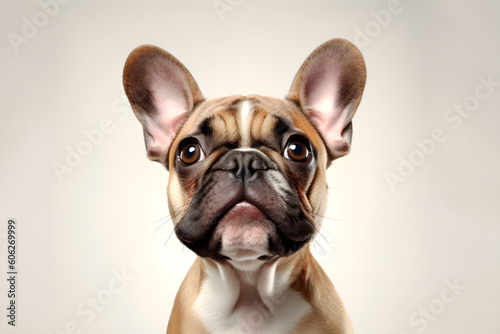 Cute French Bulldog Puppy Studio Shot Portrait