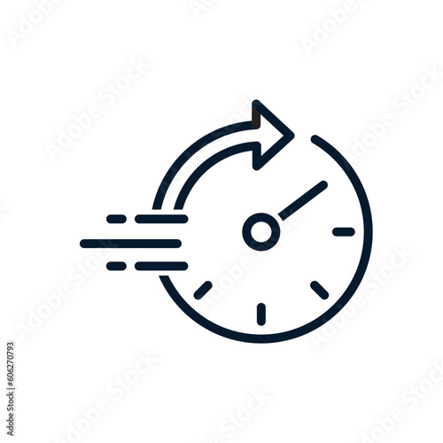 The concept of fast response, reaction. Vector icon isolated on white background.