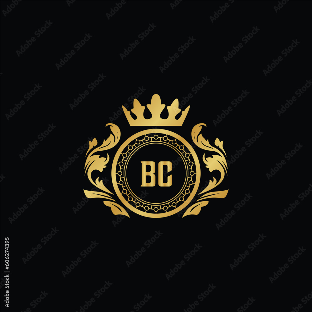 Luxury royal wing letter BA-BZ crest gold color logo vector image Luxury royal wing letter BA-BZ crest gold color logo vector image