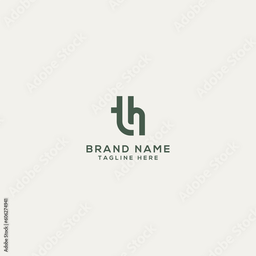 Alphabet letter TH HT monogram logo vector template. Initial based minimal flat icon vector.