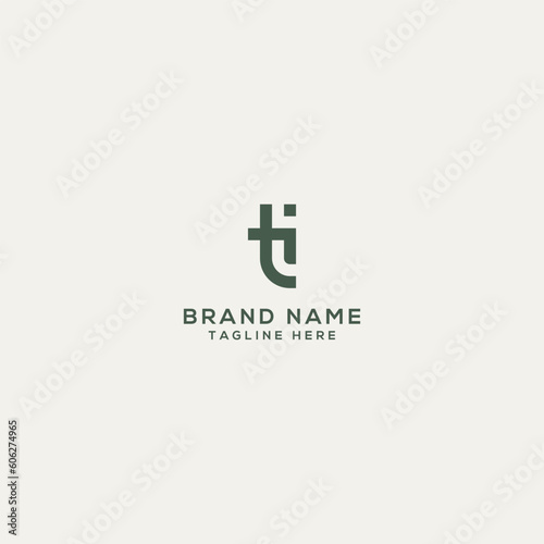 Alphabet letter TI IT monogram logo vector template. Initial based minimal flat icon vector.