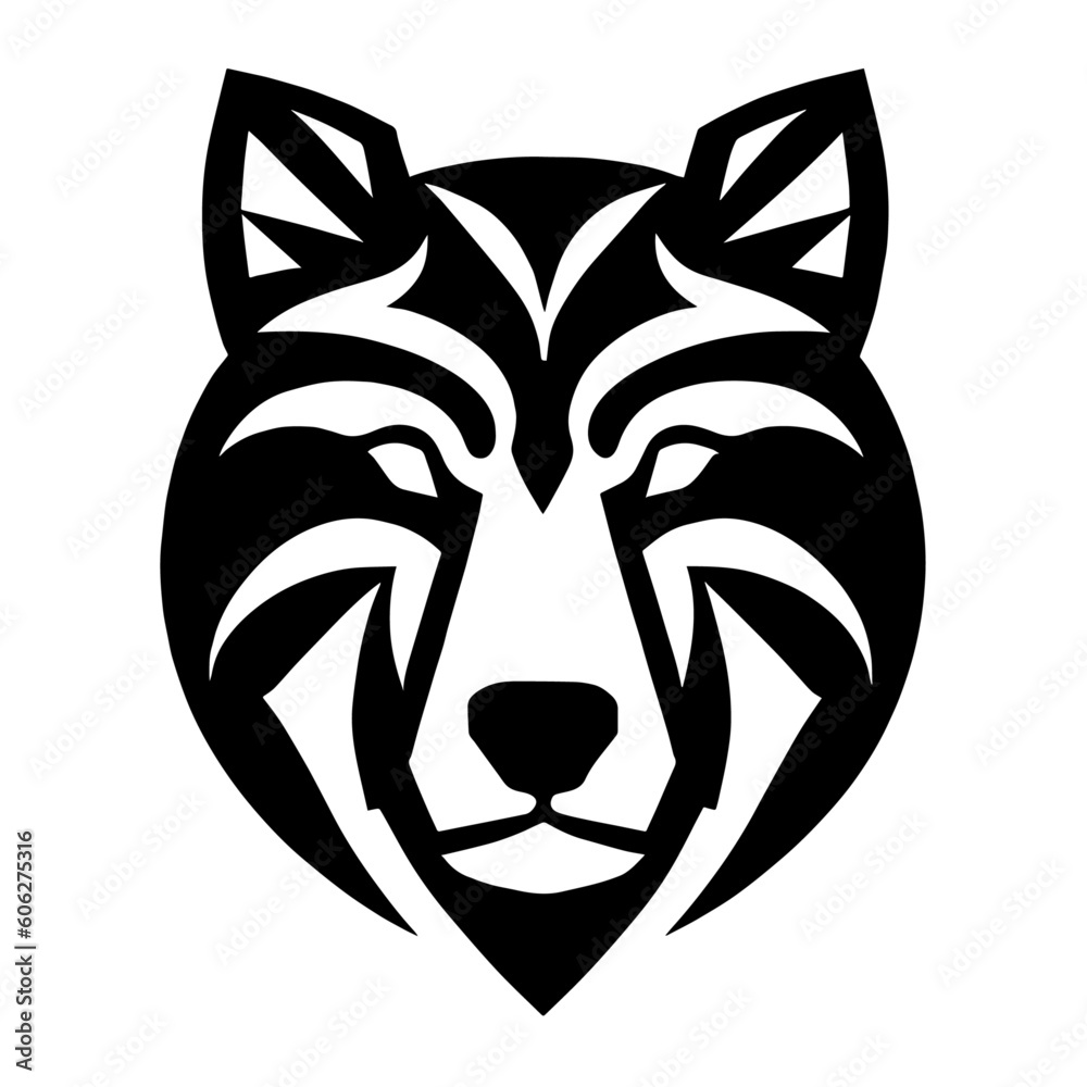 Fototapeta premium animal head vector black and white