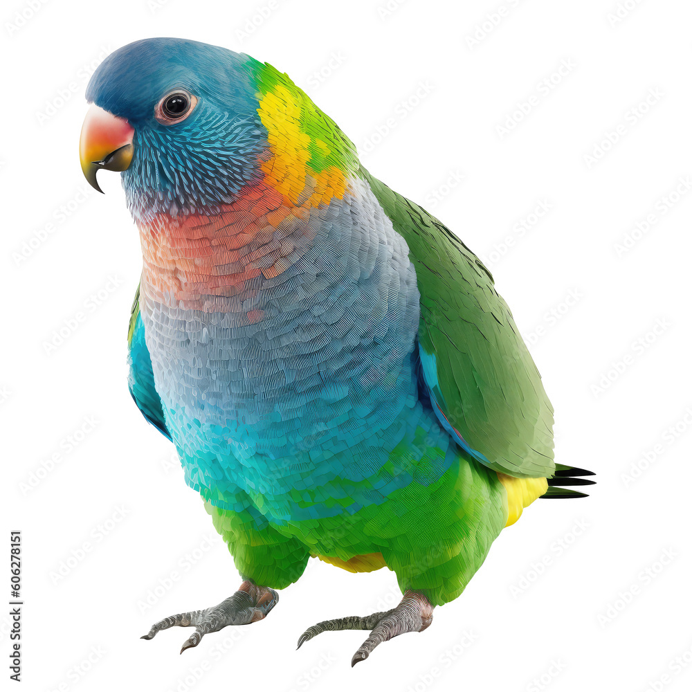 rate parrot isolated on white