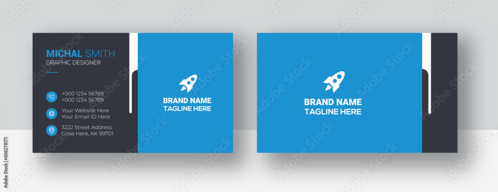 Modern creative business card design template | Double sided creative business card template | Corporate landscape orientation and horizontal layout Modern creative business card design template | Double sided creative business card template | Corporate landscape orientation and horizontal layout