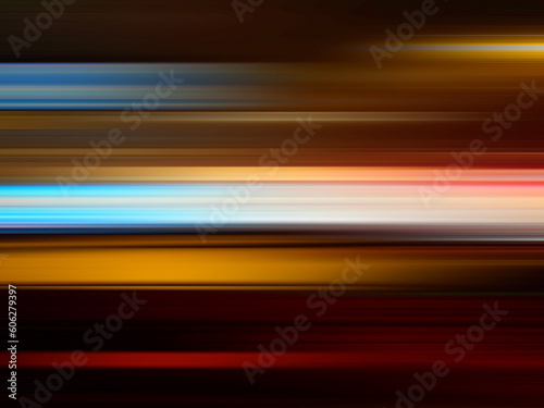 Abstract red light speed line in dark background. City light trails blur.