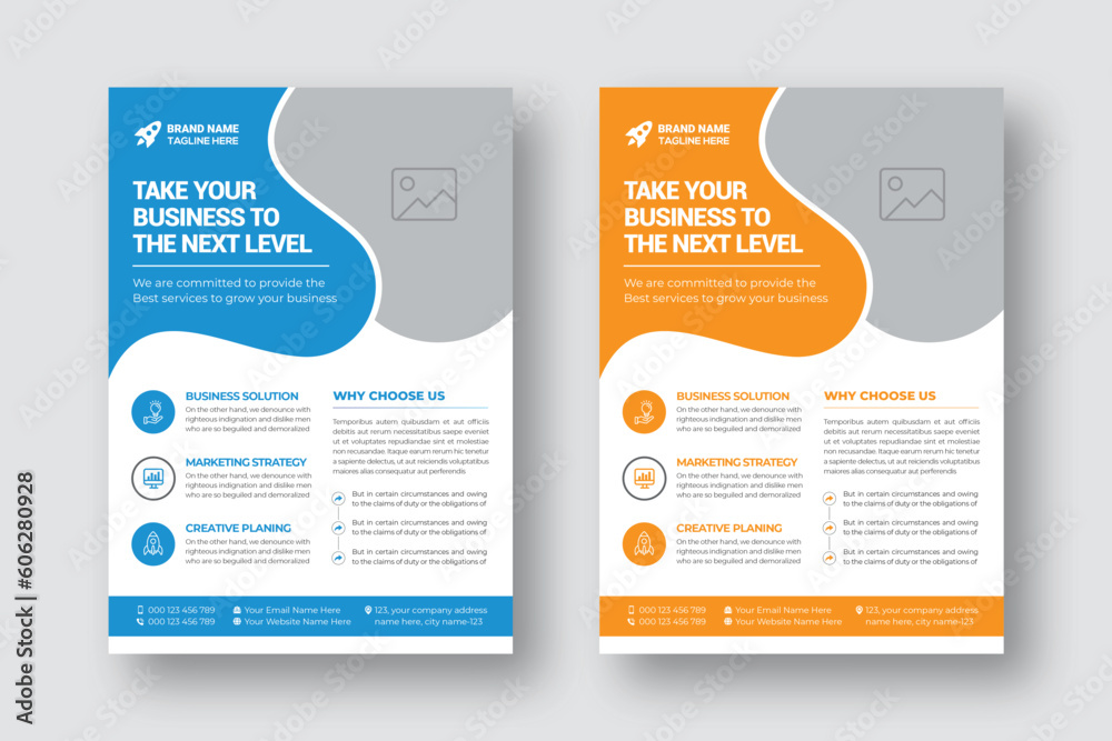Modern multipurpose creative corporate business agency marketing flyer and brochure cover page design in a4 size paper sheet with creative shape in a minimal template with clean and modern typography.