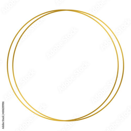 Gold circle frame. 
