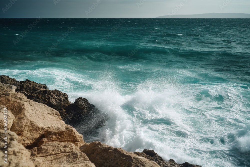 wave breaking on the beach